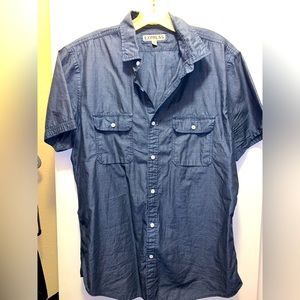 Express large denim button-down two pocket shirt